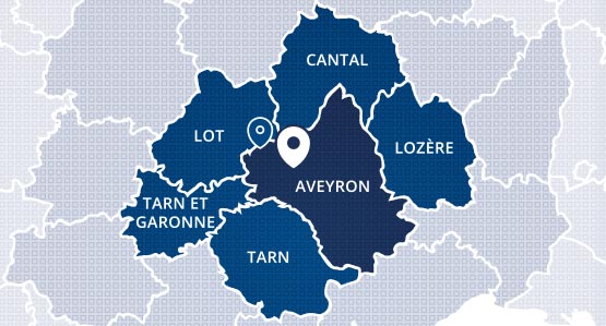 Nous intervenons dans l'Aveyron, le Cantal, le Lot, la Lozère, le Tarn et le Tarn et Garonne
